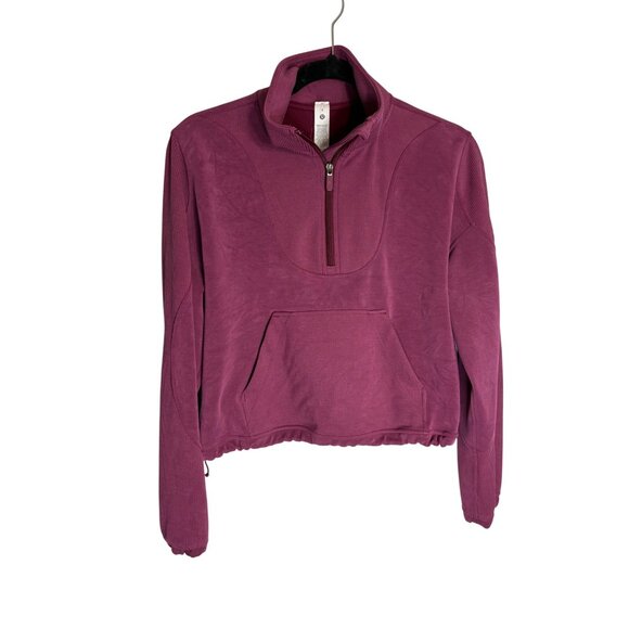 Lululemon Brushed Softstreme Ribbed Half Zip Deep Luxe-sz 6 - Picture 1 of 11